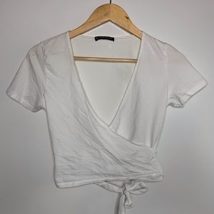 Brandy Melville white Rae wrap top